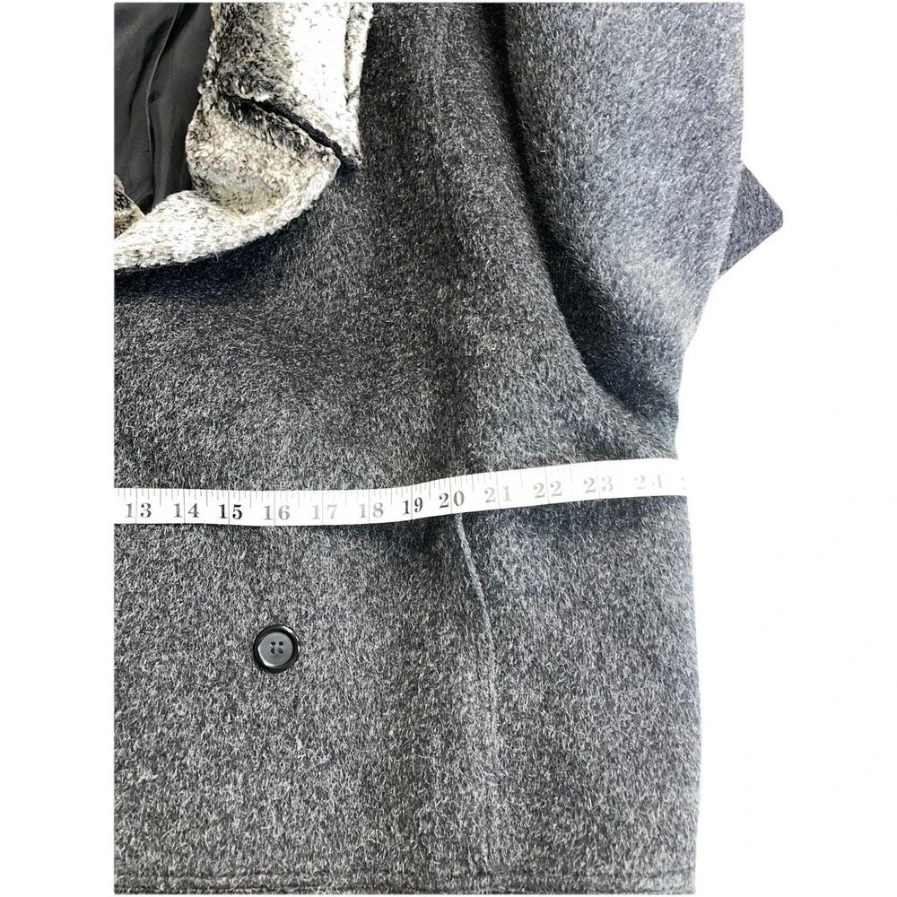 RARE Vtg Alfredo Fawza Italian Double Brsted Mohair Alpaca Wool Overcoat Mens 46